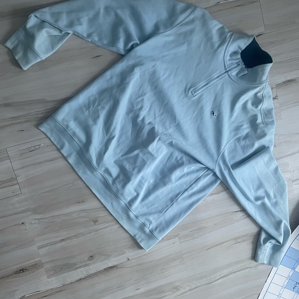 Vineyard Vines Men's Sky Blue Zip-Up Sweater